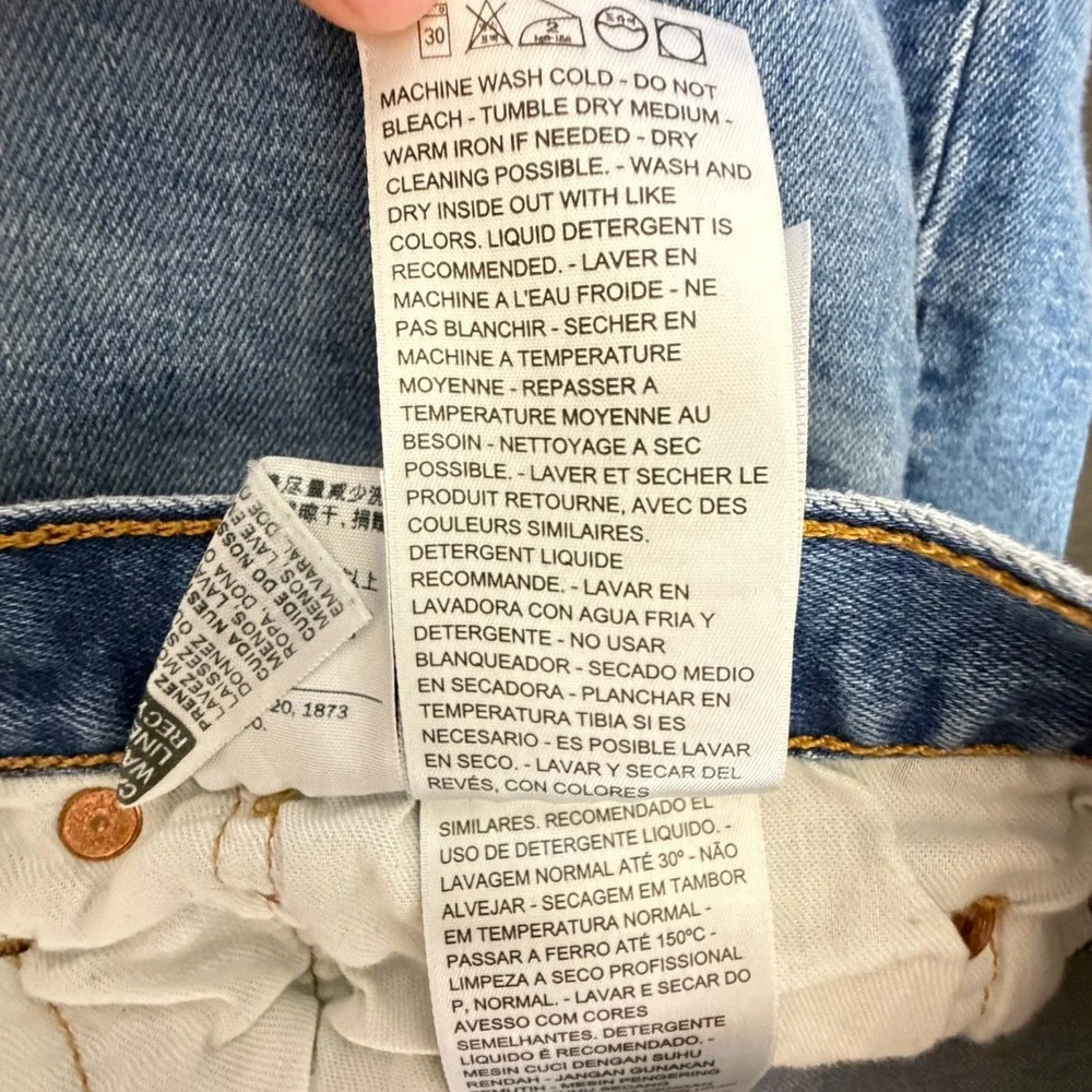 Levis 501 Mens Light Wash Sz‎ 34x30 Rare Blank Tab Worn In Classic Button Fly